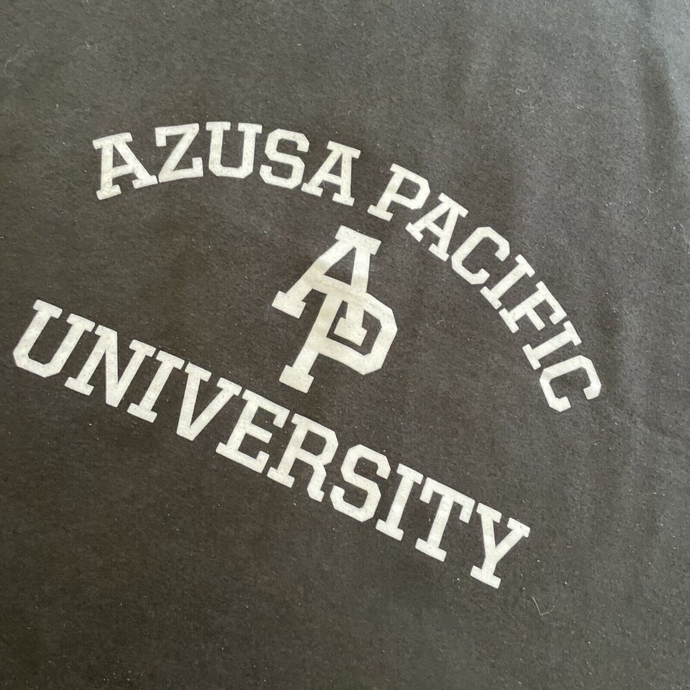 Vintage AP Azusa Pacific Throw Blanket 51"x78" Black Fleece‎ Cougars MV Sport